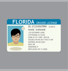 Usa Driver License With Male Photoflat Template