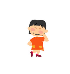 Cartoon Character Of A Shy Asian Girl