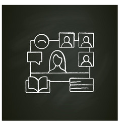 Online Book Club Chalk Icon