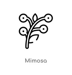 Outline Mimosa Icon Isolated Black Simple Line