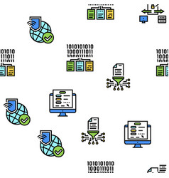 Ssh Sftp File Transfer Protocol Icons Set