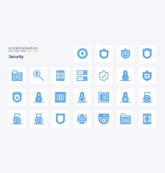 25 Security Blue Icon Pack