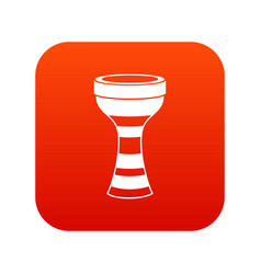 African Drum Icon Digital Red