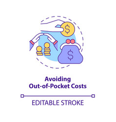 Avoiding Out Of Pocket Costs Concept Icon