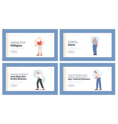 Elderly People Sickness Landing Page Template Set