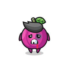 Injured Plum Fruit Character With A Bruised Face