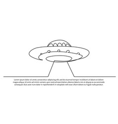 One Continuous Line Of Ufo Vehicle