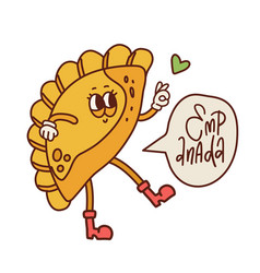 Cute Retro Cartoon Empanada Mascot Character