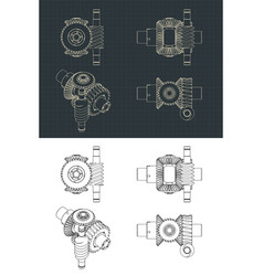 Differential Gear System With Worm Gear Drawings