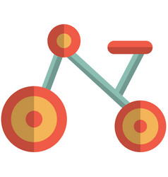 Kids Bike Icon Flat Isolated