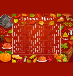 Autumn Labyrinth Maze Game Thanksgiving Turkey