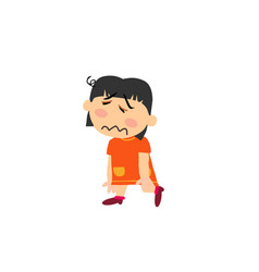 Cartoon Character Of A Dizzy Asian Girl