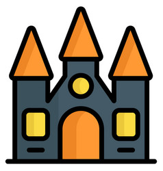 Dangerous House Color Line Icon