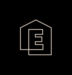 E Letter House Monogram Home Mortgage Architect