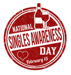 National Singles Awareness Day Grunge Rubber Stamp