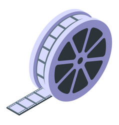 Video Reel Icon Isometric Movie Drive