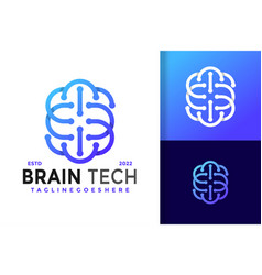 B Letter Brain Tech Logo Design Brand Identity