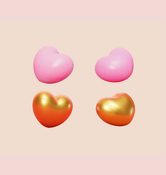 3d Pink And Gold Heart Shape Toys