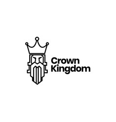 Old Man Beard King Crown Logo Design