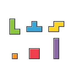 Set Of Color Tetris Block Color Puzzle Icon