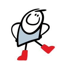 Funny Stickman Shows Off New Red Rubber Boots