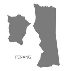 Penang Malaysia Map Grey