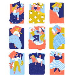 Flat Sleeping People Set