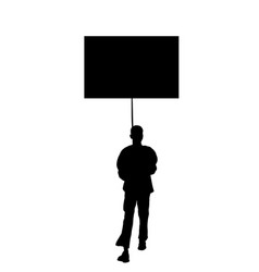 Man Protester Hold Transparent In Hand Silhouette