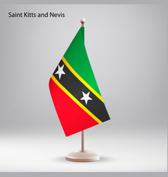 Flag Of Saint Kitts And Nevis Hanging On A Flag