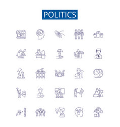 Politics Line Icons Signs Set Design Collection