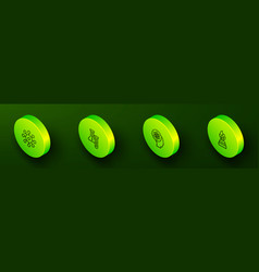 Set Isometric Line Virus Test Tube Atom