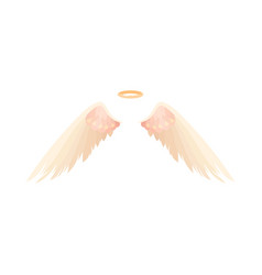 White Angel Wings And Halo Flat