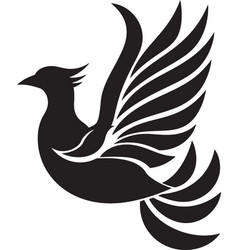 Eternal Blaze Icon Of Mythical Bird In Black