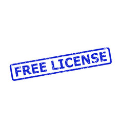 Free License Seal With Scratched Style And Rounded