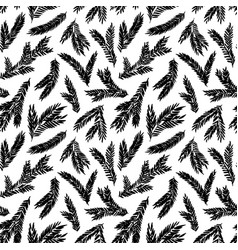 Hand Drawn Spruce Branches Seamless Pattern