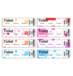 Set Of Ticket Templates Different Colors