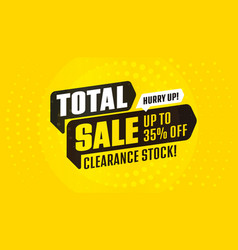 Total Sale Sticker With Up To 35 Percent Off