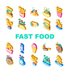 Fast Food Hamburger Restaurant Icons Set