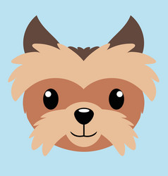 Yorkshire Terrier Head In Flat Style