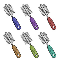 A Set Of Colored Icons Metal Comb For Animals