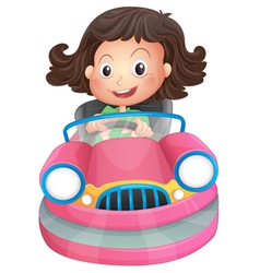 A young boy riding a bumper car Royalty Free Vector Image