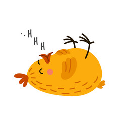 Cartoon Chick Bird Character Peacefully Sleeping