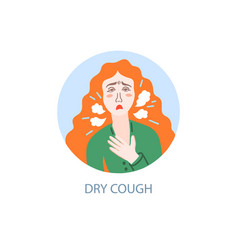 Coronavirus symptoms concept dry cough shortness Vector Image