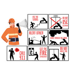 Fire Evacuation Poster And Action Plan Infographic