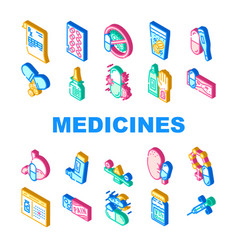 Medicines Pharmacy Medical Health Icons Set