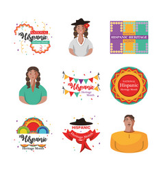 National Hispanic Heritage Month Icon Set