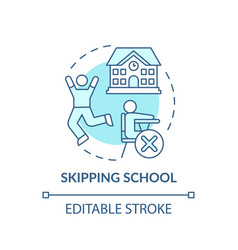 Skipping School Turquoise Concept Icon