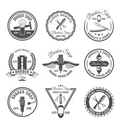 Barber Emblem Or Label Set