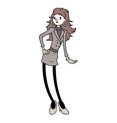 Business Woman Retro Cartoon