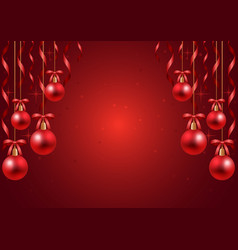 Christmas Horizontal Banner With Realistic